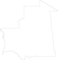 Mauritania outline map vector