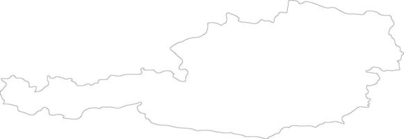 Austria outline map vector