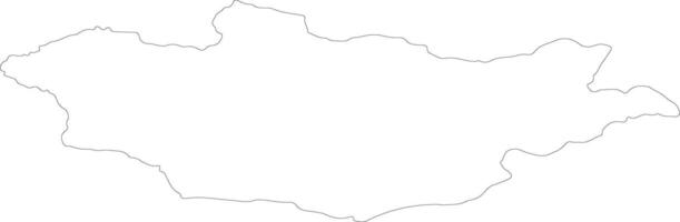 Mongolia outline map vector