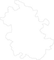 Anhui China outline map vector