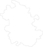 Anhui China outline map vector