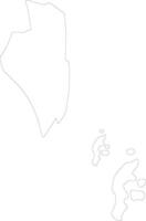 Al Janubiyah Bahrain outline map vector