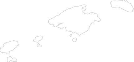 baleares España contorno mapa vector