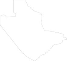 Central Botswana outline map vector