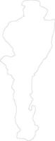 Cesar Colombia outline map vector