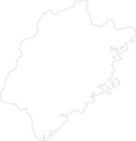 Fujian China contorno mapa vector