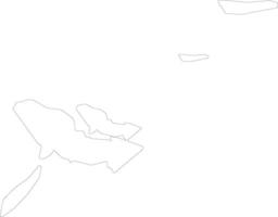 torcido isla y largo isla pequeña el bahamas contorno mapa vector