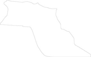 El Oued Algeria outline map vector