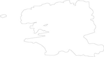 Finistere France outline map vector