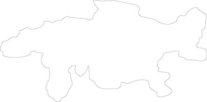 graubunden Suiza contorno mapa vector