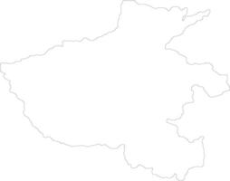 Henan China outline map vector