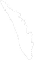 kerala India contorno mapa vector