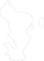 Mayotte France outline map vector