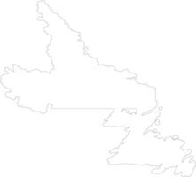 Newfoundland and Labrador Canada outline map vector