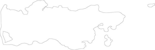 Midtjylland Denmark outline map vector