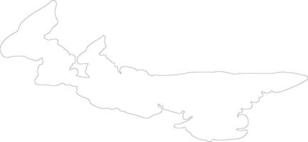 Príncipe Eduardo isla Canadá contorno mapa vector