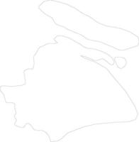 Shanghai China outline map vector