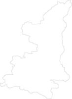 Shaanxi China outline map vector