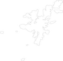 Shetland islas unido Reino contorno mapa vector