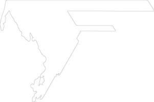 Dakhlet Nouadhibou Mauritania outline map vector