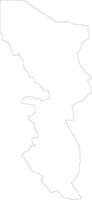Eastern Kenya outline map vector