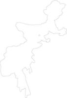 FATA Pakistan outline map vector