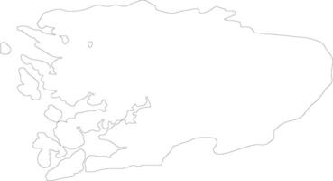 Hordaland Noruega contorno mapa vector