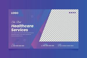 Creative healthcare web banner thumbnail, Medical concept cover and thumbnail Design Template vector