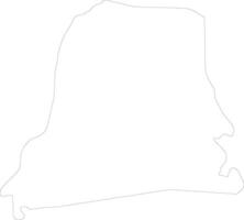 Nickerie Suriname outline map vector