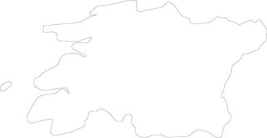 North Jeolla South Korea outline map vector