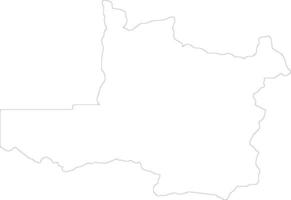 North-Western Zambia outline map vector