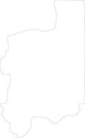 Plateaux Togo outline map vector