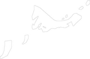Providenciales and West Caicos Turks and Caicos Islands outline map vector