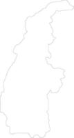 Sagaing Myanmar outline map vector