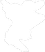 Siliana Tunisia outline map vector