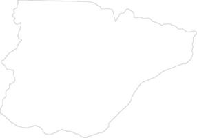 Southern Zambia outline map vector