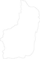 Southern Rwanda outline map vector