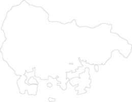 South Gyeongsang South Korea outline map vector