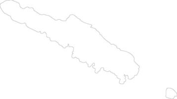 Sud New Caledonia outline map vector