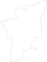 Tamil Nadu India outline map vector