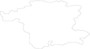 Worcestershire United Kingdom outline map vector