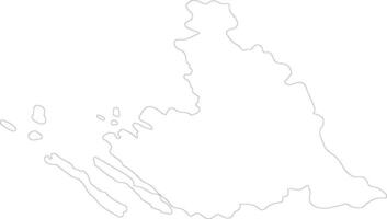 zadarská Croacia contorno mapa vector