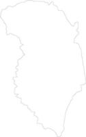 Zanzan Ivory Coast outline map vector