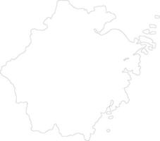 Zhejiang China outline map vector