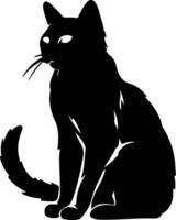 gato montés africano negro silueta vector