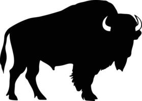 bisonte americano negro silueta vector