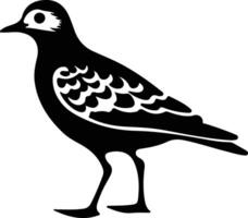 Americangoldenplover black silhouette vector