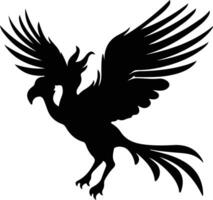 Archaeopteryx black silhouette vector