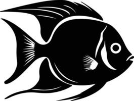 angelfish black silhouette vector