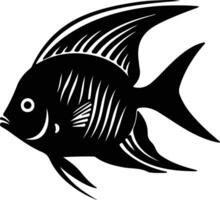 angelfish black silhouette vector